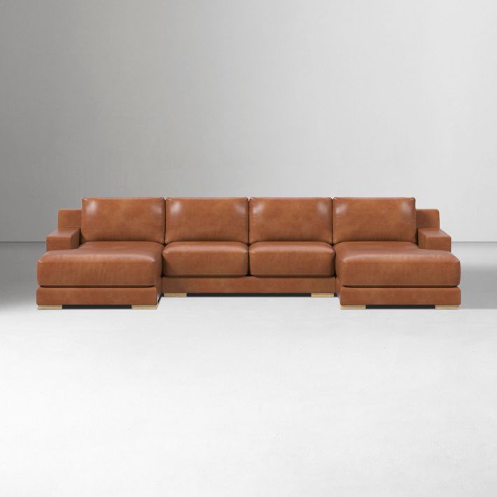 Dalton Leather 3-Piece U-Shaped Chaise Sectional (151&quot;)