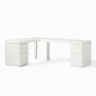Parsons L-Shaped Desk &amp; 2 File Cabinet Set