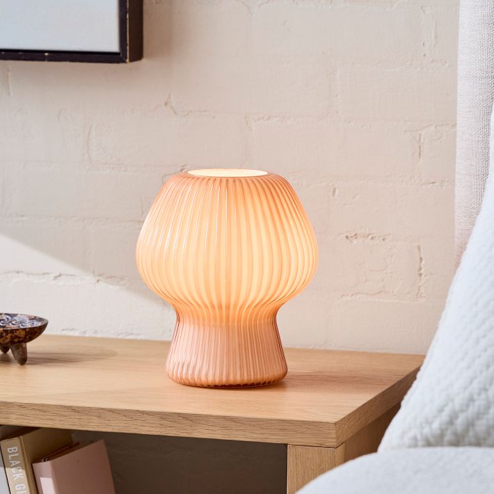 Ribbed Glass Table Lamp | Modern Light Fixtures | West Elm