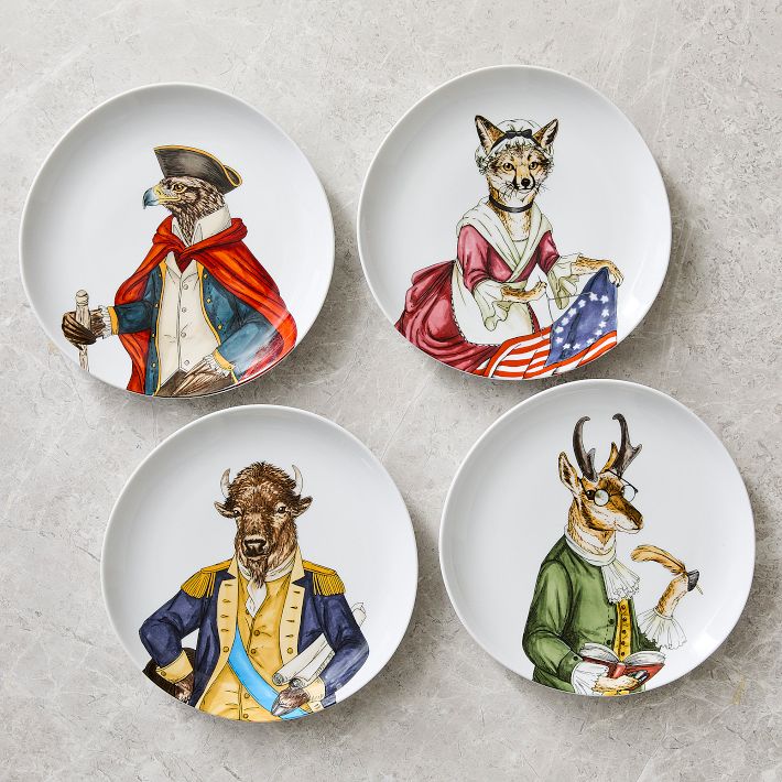 Dapper Animal Patriotic Salad Plates