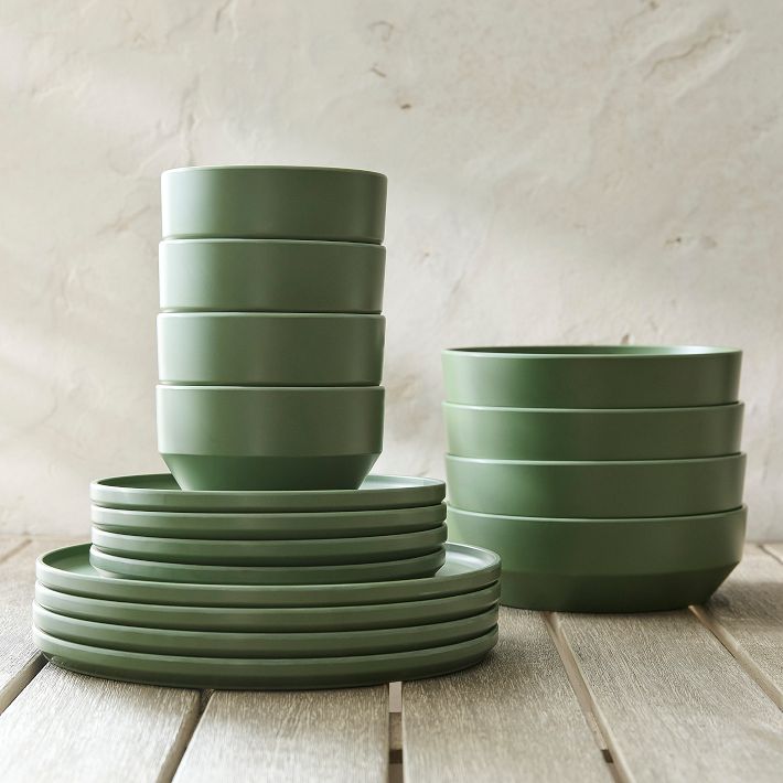 Modern Melamine Outdoor Dinnerware (Set of 16)