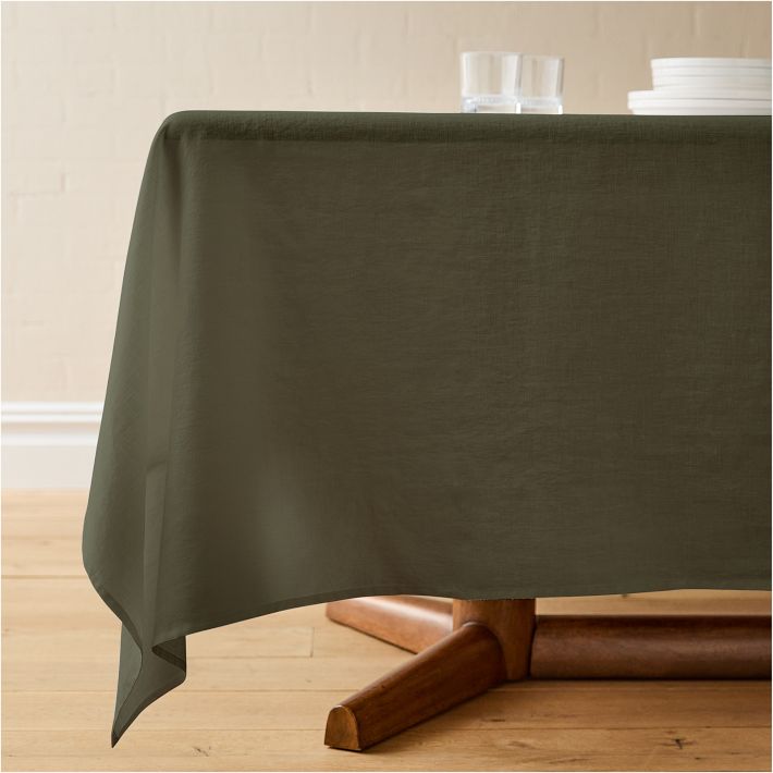 European Linen Tablecloth - Graphite 90 x 144
