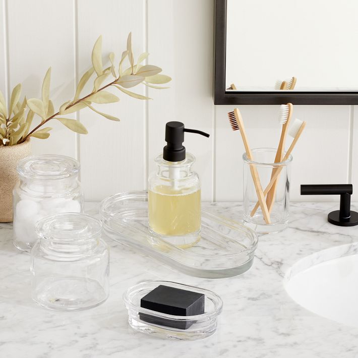 Apothecary Glass Bath Accessories (Amber)