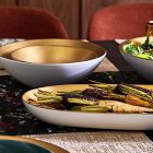 Pure Metallic Stoneware Serve Bowls (Set of 3)