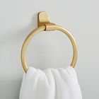 Mid-Century Contour Bathroom Hardware - Antique Brass