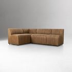 Anniina Channeled L- Shaped Leather Dining Banquette (92&quot;&ndash;110&quot;)