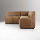 Anniina Channeled L- Shaped Leather Dining Banquette (92&quot;&ndash;110&quot;)