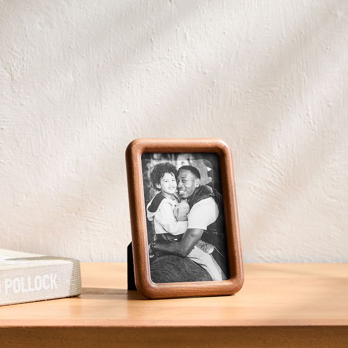 5X7 Modern Rounded Wooden Tabletop Frames - Wood Finish: Dark Ash