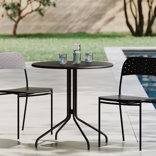 Riverview Outdoor Bistro Table & Stacking Chairs Set | West Elm Riverview Outdoor Bistro Table & Stacking Chairs Set | West Elm