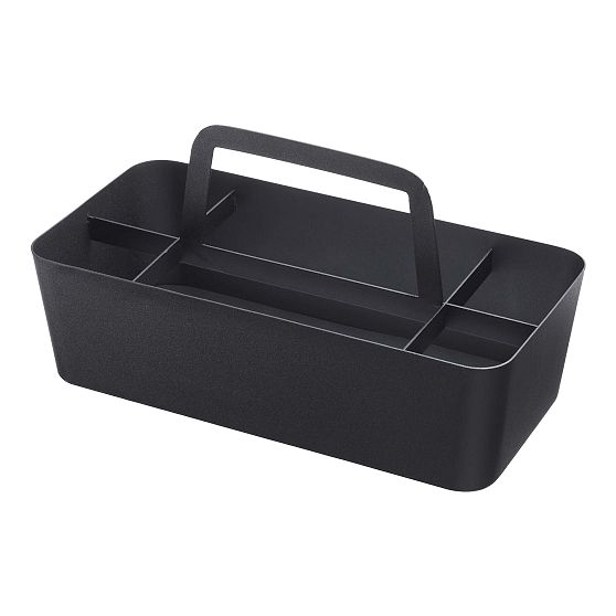 Yamazaki Tower Large Black Steel Storage Caddy with Handle