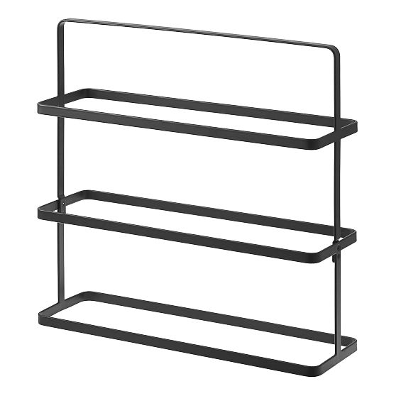 Compact Tower Black Metal 3-Tier Shoe Rack