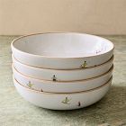 Holiday Skier Stoneware Pasta Bowl Sets