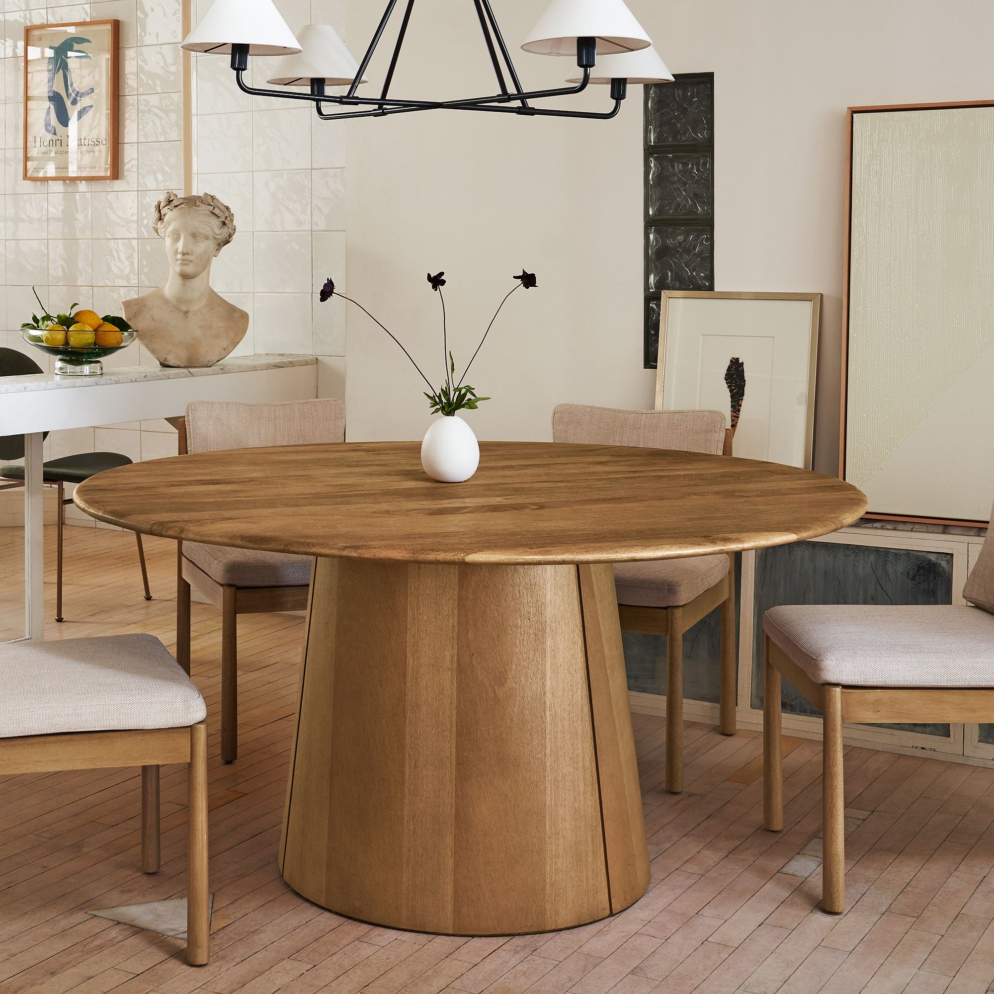Anton Round Pedestal Dining Table - 48", 60", 72"