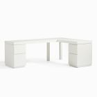 Parsons L-Shaped Desk &amp; 2 File Cabinet Set