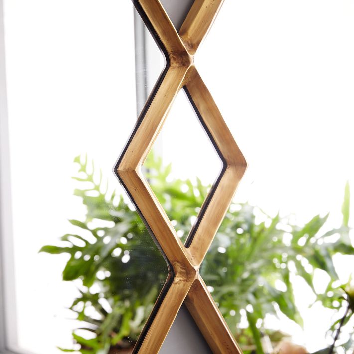 Overlapping Diamonds Metal Wall Mirror - 54"x36"