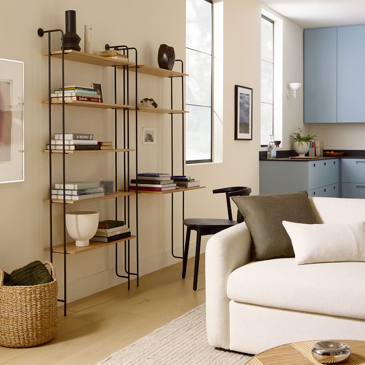 Willow Modular Wall Desk w/ 5-Shelf Wall Unit