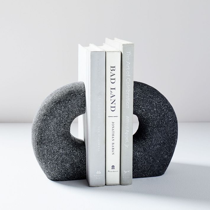 Gray Lava Stone Bookends (Set of 2)
