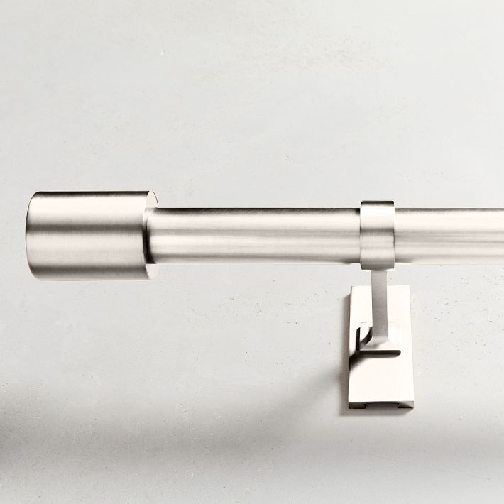 Oversized Adjustable Curtain Rod w/ Cylinder Finials - Polished Nickel