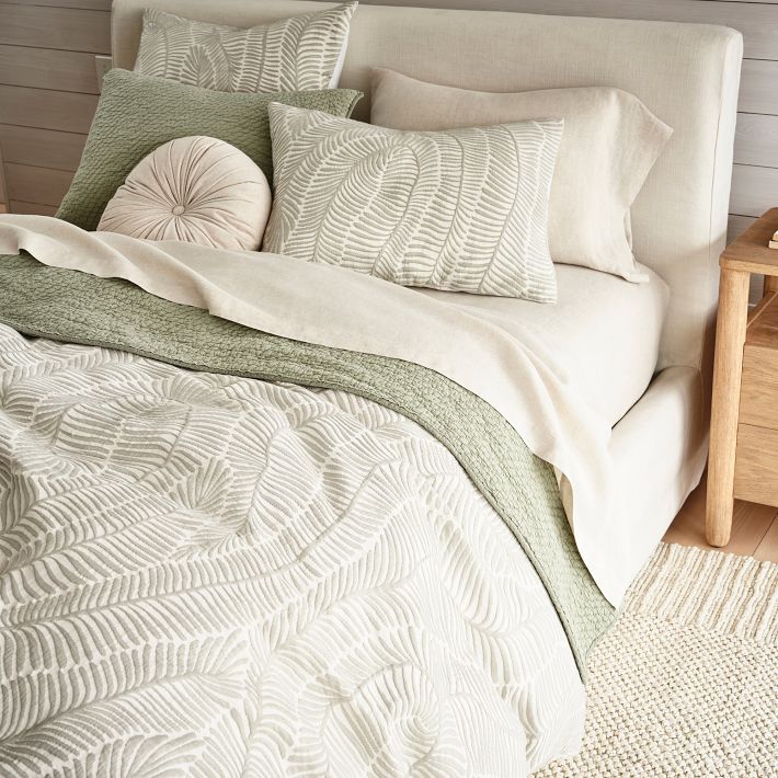 Trailing Fern Matelasse Duvet Cover & Shams (King / Celadon) | West Elm