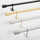 Oversized Adjustable Curtain Rod w/ Cylinder Finials - Polished Nickel