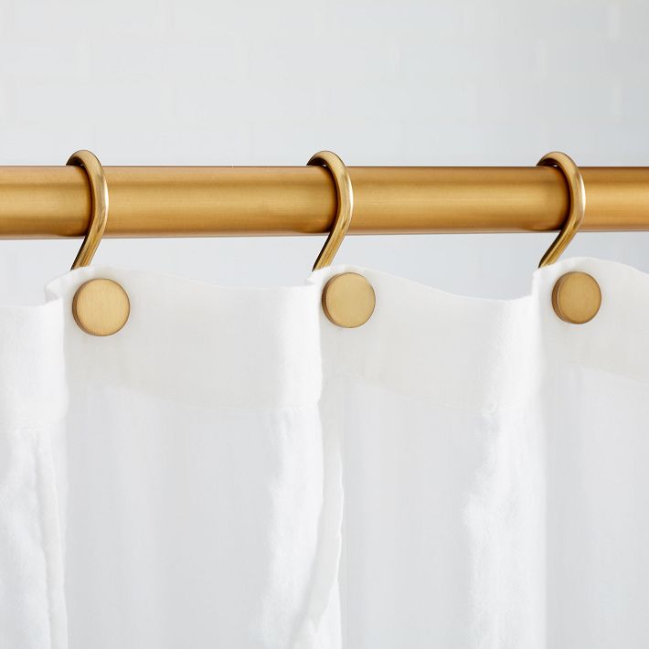 Modern Shower Curtain Rings (Set of 12)- Antique Brass