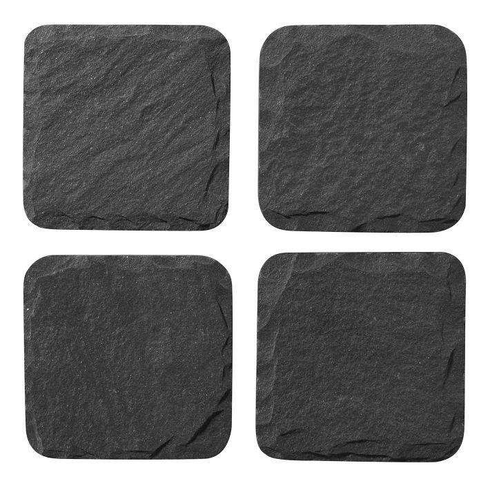 Black Slate Coaster Sets Set of 8