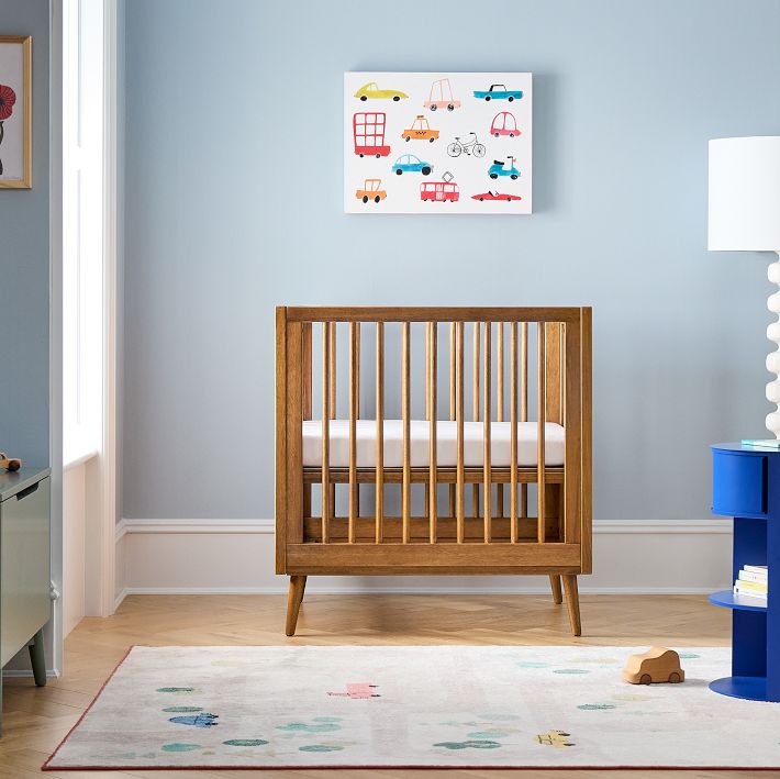 Mid-Century Convertible Mini Crib | West Elm