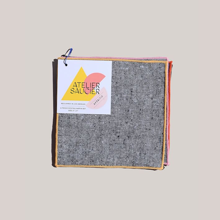 Atelier Saucier Rainbow Chambray Cocktail Napkin Set- Requesting 2 Sets