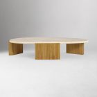 Cybele Oblong Travertine Coffee Table (61.25&quot;)