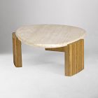 Cybele Oblong Travertine Coffee Table (61.25&quot;)