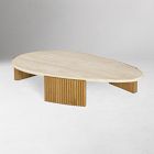 Cybele Oblong Travertine Coffee Table (61.25&quot;)