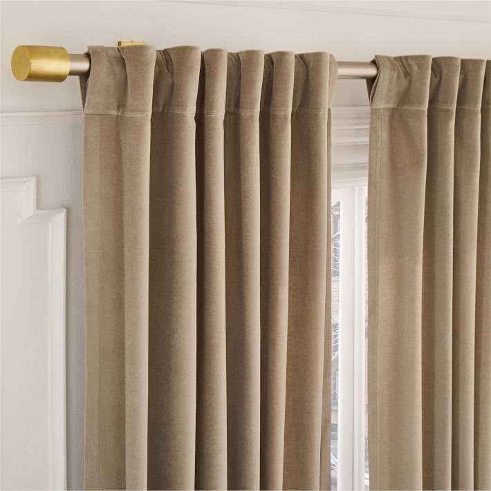 Cotton Velvet Curtain - Elm