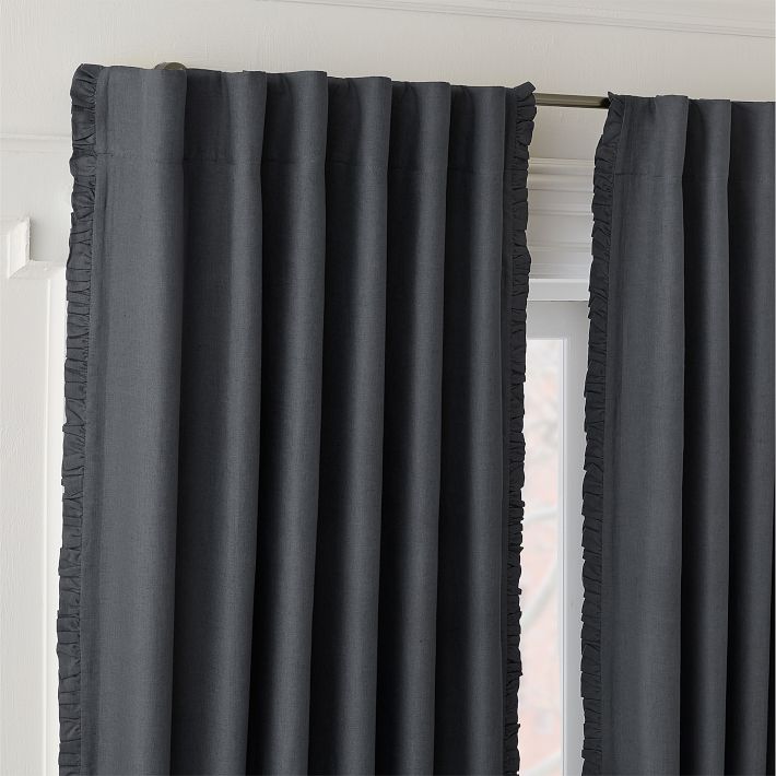 Ruffle Linen Blackout Curtain