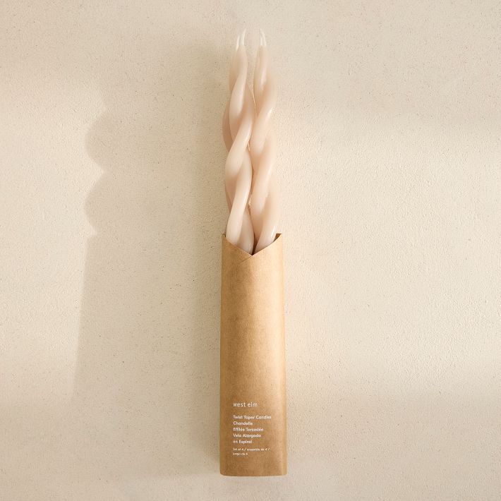Signature Wax Twist Taper Candles (Taupe)