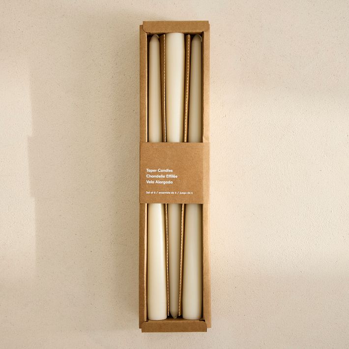 Signature Wax Taper Candles - Ivory (Set of 6)