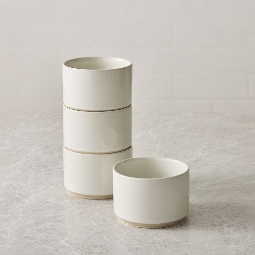 Straight-Sided Stoneware Appetizer Plate Sets