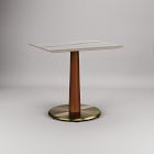 Claire Restaurant Dining Table - Porcelain w/ Protective Metal Bumper - Rectangle