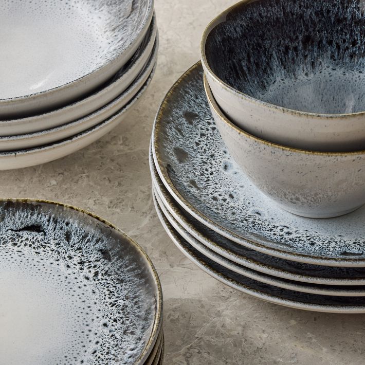 Stoneware Dinner Set Stoneware Dish Set KALEB FOREST GREY