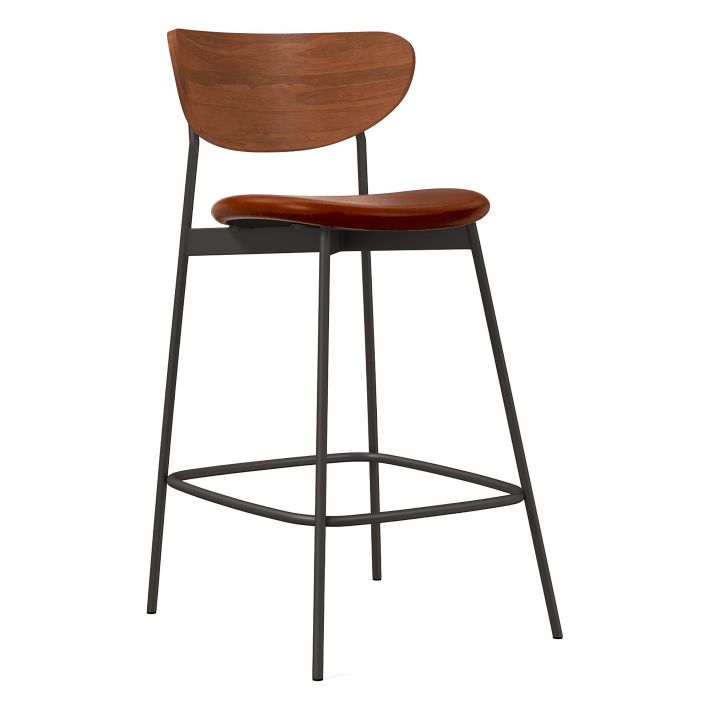 Modern Petal Counter Stool - Leather
