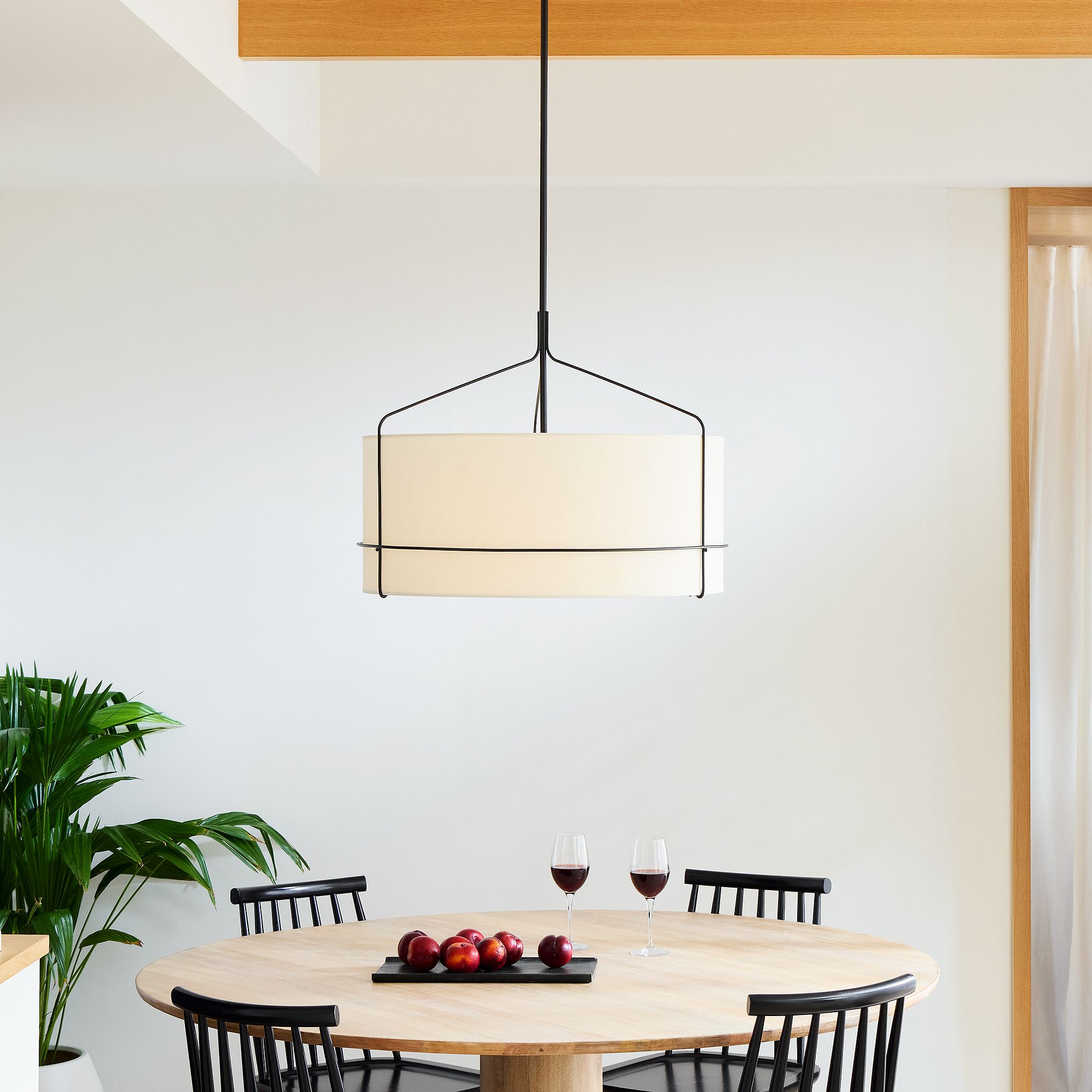 Shaw Pendant Light 25.8" - Dark Bronze & White Shade