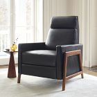 Spencer Wood-Framed Leather Recliner