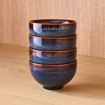 Ocean Waves Cereal Bowls, Marina Blue, Set of 4