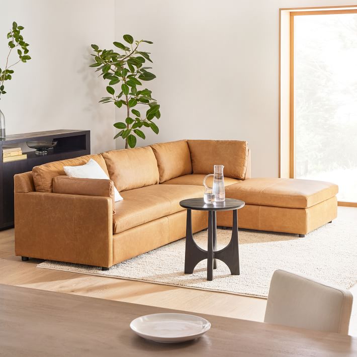 Marin Leather 3-Piece Ottoman Sectional (114&quot;)