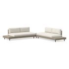 Portside Low Outdoor 3-Piece L-Shaped Sectional w/ Coffee Table Protective Cover