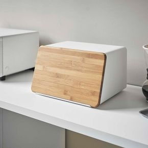 イマン　ホワイトドリームブレッドボックス YAMAZAKI Home Slim Bread Box - Sleek, Space-Saving Storage