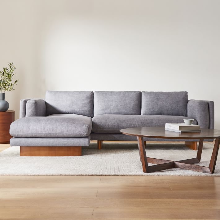 Anton 2-Piece Chaise Sectional (105&quot;) - Wood Legs