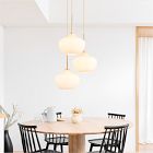 Sculptural 3-Light Ribbed Chandelier
