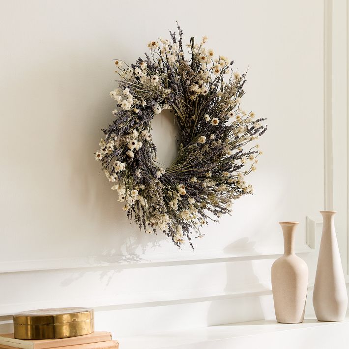 Dried Golden Lavender Wreath