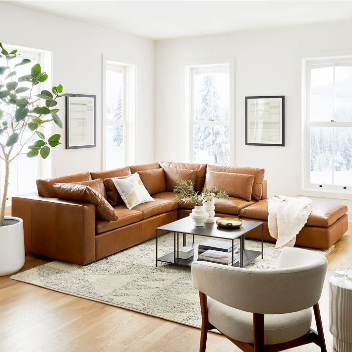 Harmony Modular Leather 4-Piece Sectional (122&quot;)