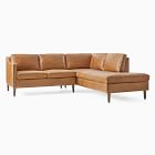 Hamilton Leather 2-Piece Bumper Chaise Sectional (88&quot;&ndash;98&quot;)